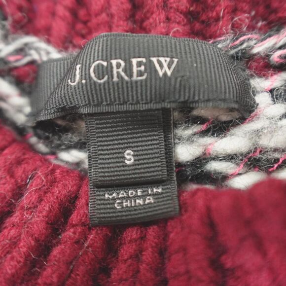 J Crew Sweater Womens Small Marled Knit Black White Color Block Wool Retro 80s - Picture 3 of 16